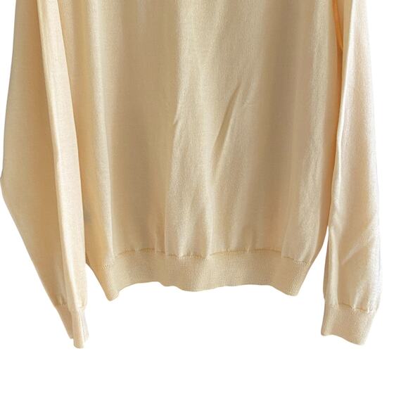 Bobby Jones Collection Sweater L Merino Wool V-Neck Golf Classic Preppy Yellow - Picture 10 of 11